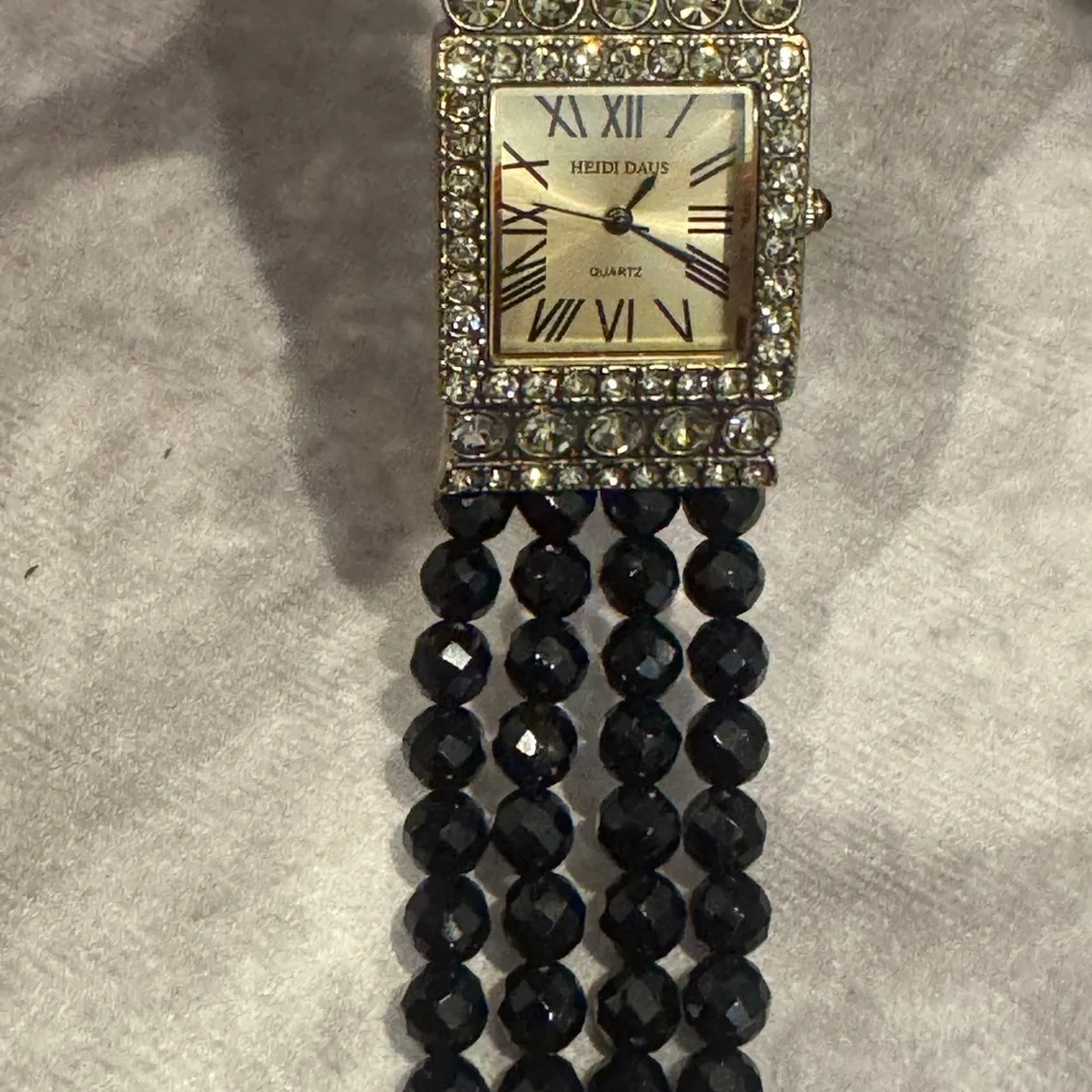 Heidi Daus‎ Gold and Black Beaded Watch